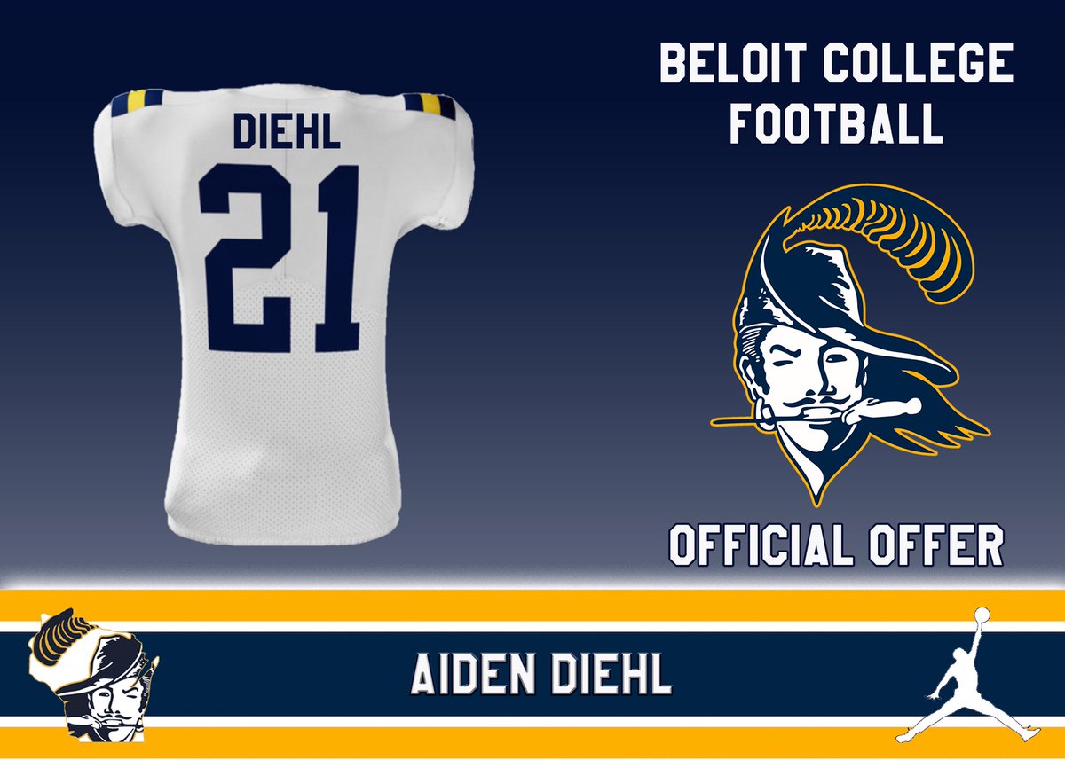 I’m very thankful to receive my third official offer from Beloit College. Go Bucs!🔵🟡