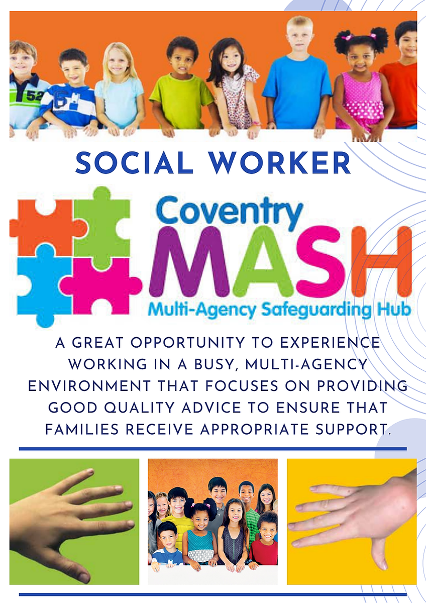 Coventry City Council’s Multi Agency Safeguarding Hub (MASH) is seeking to recruit a dynamic, experienced, and highly-skilled Social Worker to deliver an outstanding service to children and their families. To find out more please follow this link orlo.uk/OYXuE