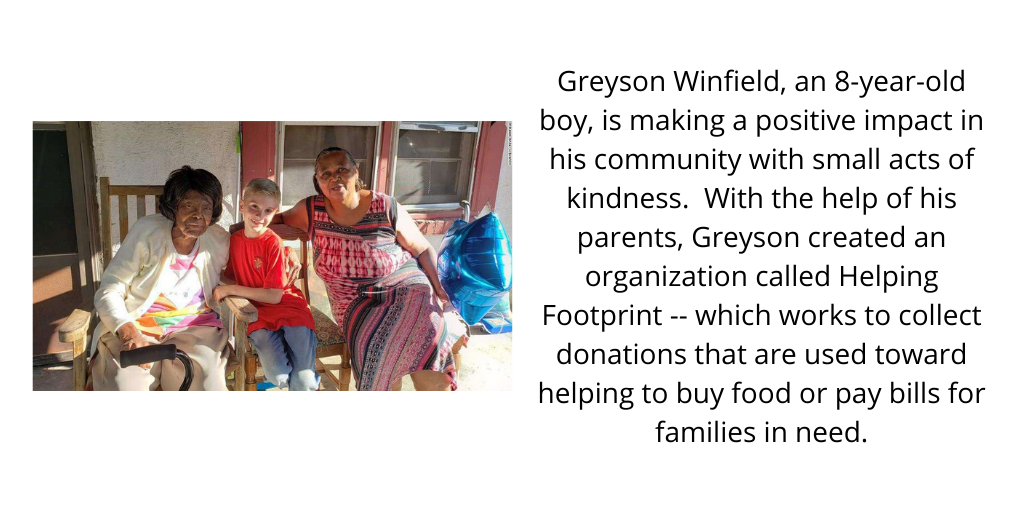 CivicChamps's tweet photo. Greyson Winfield is a young boy from Conway, South Carolina with a big heart and desire to help people. Greyson has helped with various tasks in his community such as mowing lawns for busy first responders and raising money to help feed the hungry. #MakingADifference https://t.co/Cbmslba48X