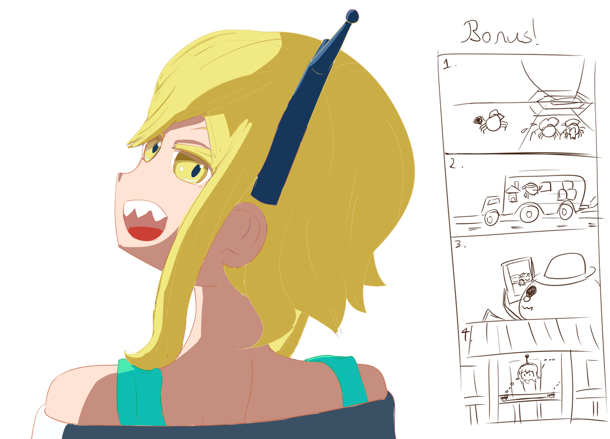 1girl blonde hair teeth open mouth sharp teeth solo off shoulder  illustration images