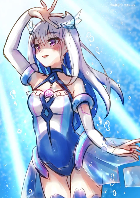#まどマギ版真剣深夜の創作60分一本勝負
お題「コンピュータ」
水着でもスタートボタンが付いてるさくらこちゃん☺ 