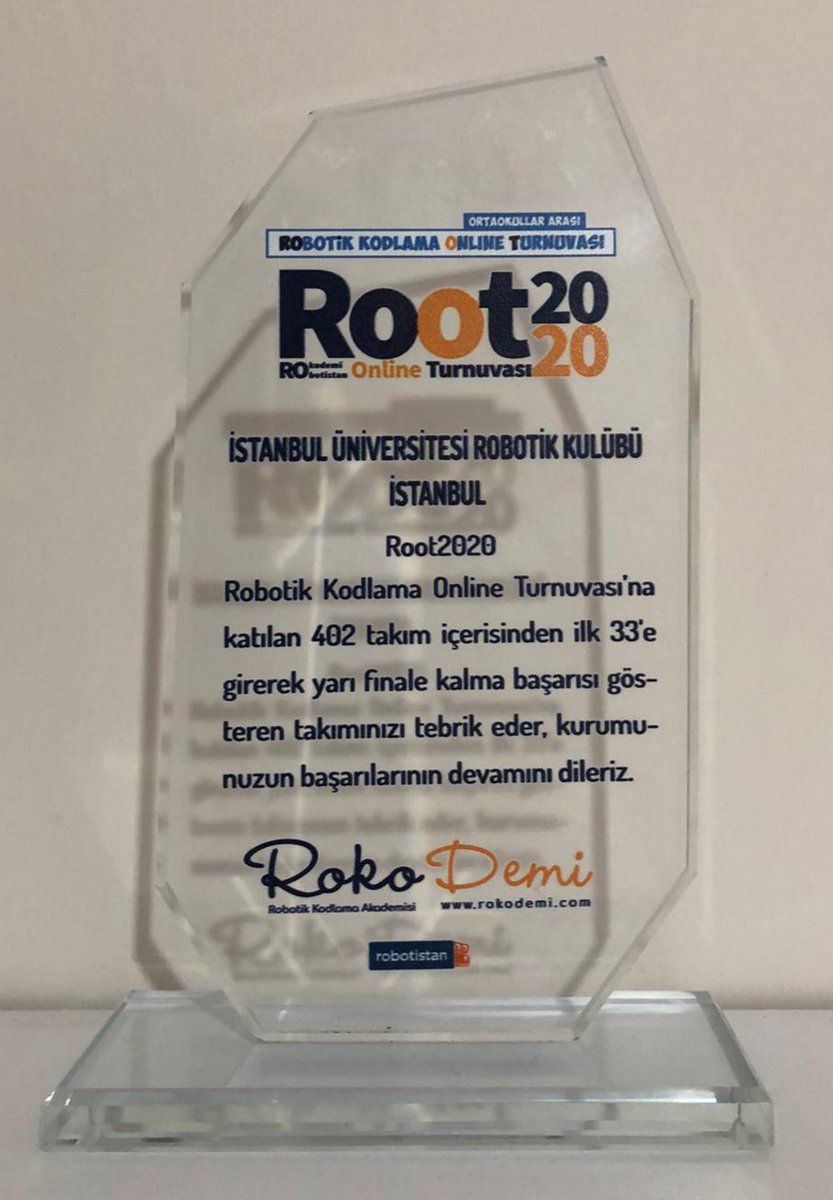 YurukBurakk's tweet photo. ROOT2020 Robotik Kodlama Online Turnuvası'nda 402 takım arasından ilk 33 'e girerek yarı finale yükseldik. Takımımı tebrik ediyorum. Başarılı ve eğlenceli bir yarışma için @rokodemi ve @robotistan ekibine teşekkür ediyorum...
@iurobotics #ROOT2020 #ROBOTİSTAN https://t.co/UA8QHjtYQ2