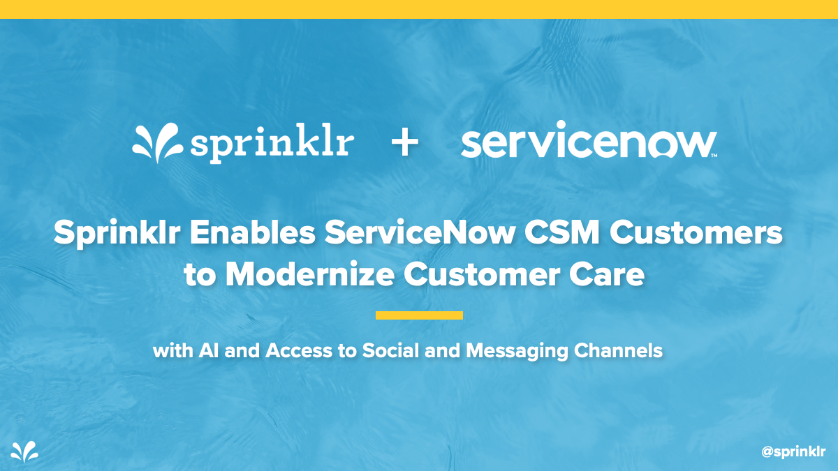 dangbergeron's tweet photo. 📰 Exciting News! @Sprinklr and @servicenow announced a new integration. ServiceNow customers can now use Sprinklr’s AI capabilities to automate #customerservice cases from social media and messaging channels without leaving ServiceNow. Learn more here: https://t.co/VIhsUIFxHh https://t.co/Zlv3EpgKCU