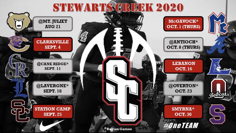 StewartsCreekFB's tweet photo. 2020 Updated Schedule. https://t.co/yLrOzl9se9