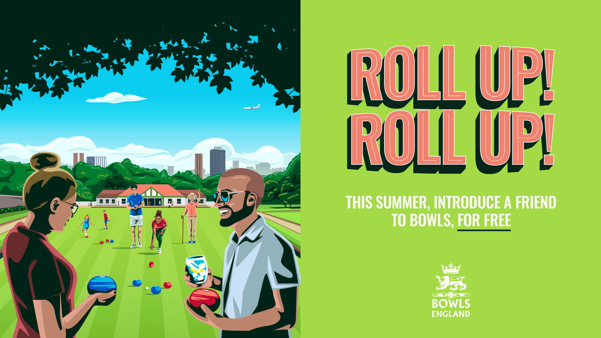 BowlsEngland's tweet photo. LET’S ROLL | Our national participation drive is up and running – invite your friends and family for a game at your club this summer and make sure your club is signed up at: https://t.co/UOmbzhYqGC #letsroll #playbowls https://t.co/rjvcvANOIF