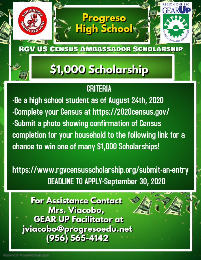 ProgresoHS's tweet image. Here's a great scholarship opportunity for our current PHS students: