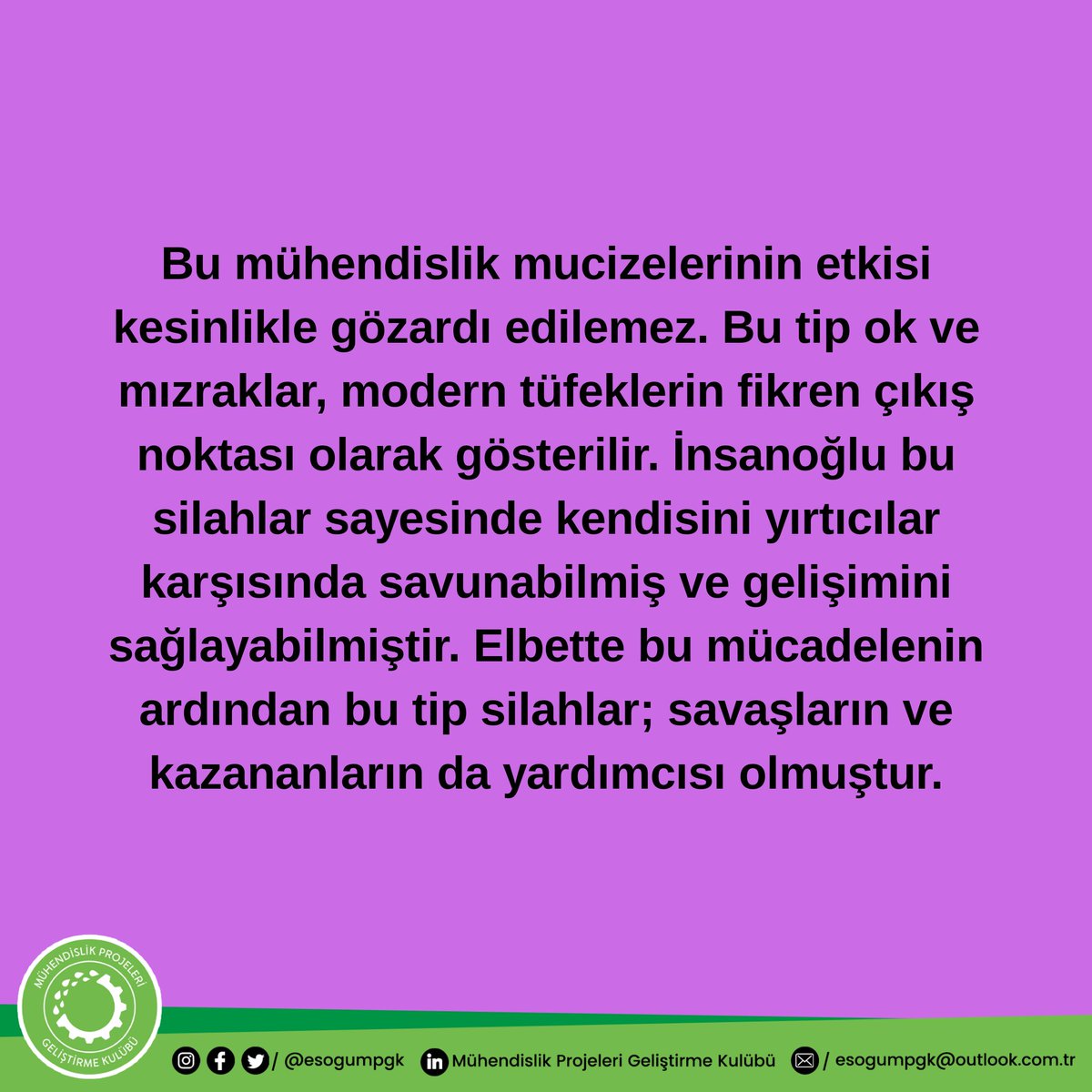 Mühendislik Mucizeleri;
Fırlatılabilen Silahlar 
#esogü #mpgk #yks2020 #yks #mühendis