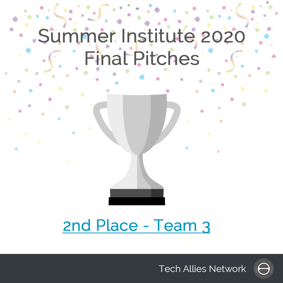 TechAlliesNtw's tweet photo. Announcing 2nd place for the #SummerInstitute final pitches...team 3 with their solution Health Pal 🎉

Great job Emmanuel Owoaje, Izuin Hanis Abu Bakar, Jackson Blair, Jin Yen Phang (Zoe) and Vigna Kumar! https://t.co/LGSAsc6PA6