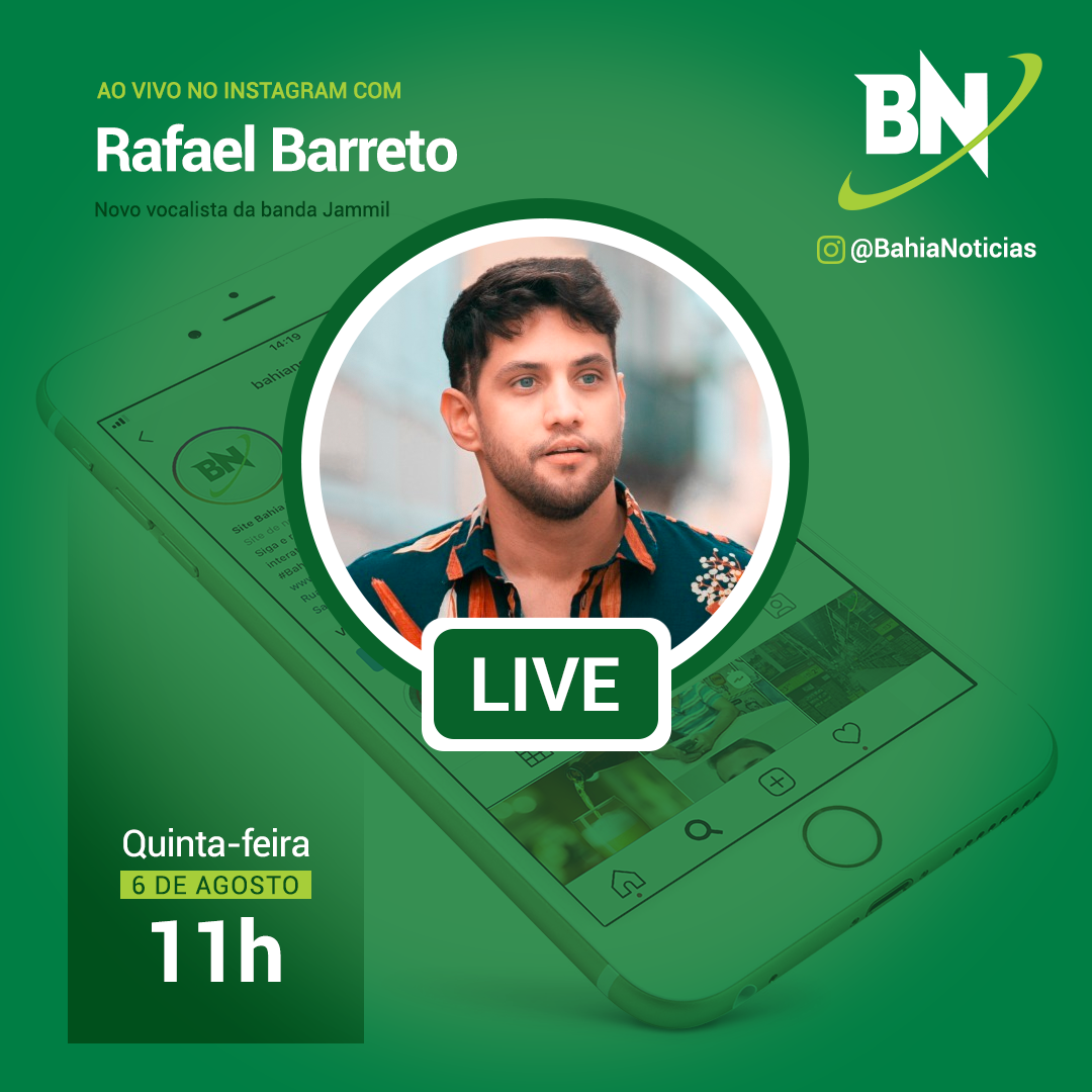 BahiaNoticias's tweet photo. #HojeTemLive: O Bahia Notícias bate um papo com Rafael Barreto, o novo vocalista da banda Jammil. O baiano de 34 anos foi o vencedor do Ídolos em 2008 e entra no lugar ocupado por Levi Lima durante nove anos. Fique Ligado às 11h. Apresentação: @JuniorMoreiraB https://t.co/aQJ8ADIyJo