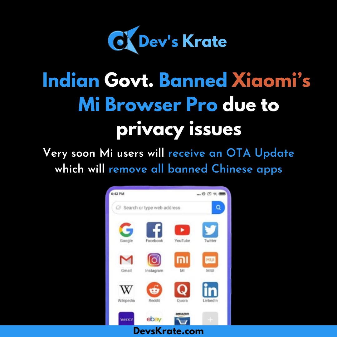 TechMobie's tweet photo. Very soon indian govt will remove all bloatware of mi, oppo, vivo..
#privacy #data #userdata #ban
Follow us @devskrate ๐ฅ for more interesting updates.
#chinaapps #banchineseapps #india #boltware #callofduty #oneplus #xiaomi #realme #ROGPhone3 #google #android #tech #technews https://t.co/C6ZomIMxLf