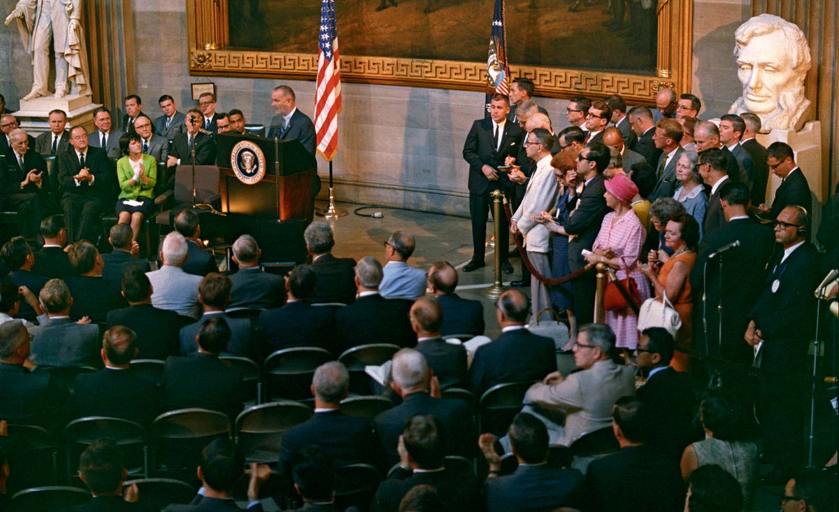 BeschlossDC's tweet image. LBJ signs Voting Rights Act in Capitol Rotunda, 55 years ago today:                               #LBJL