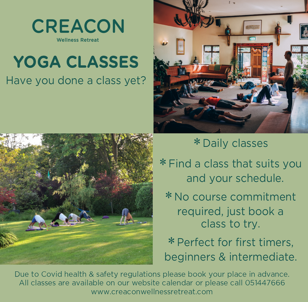 Creaconlodge's tweet photo. Our Yoga &amp; Meditation classes are available daily. We have Yoga styles to suit everyone, no need to sign up to a course. Book a class and try it out! #dailyclasses #yoga #creaconclasses #classforyou https://t.co/RyV3GRmgf1