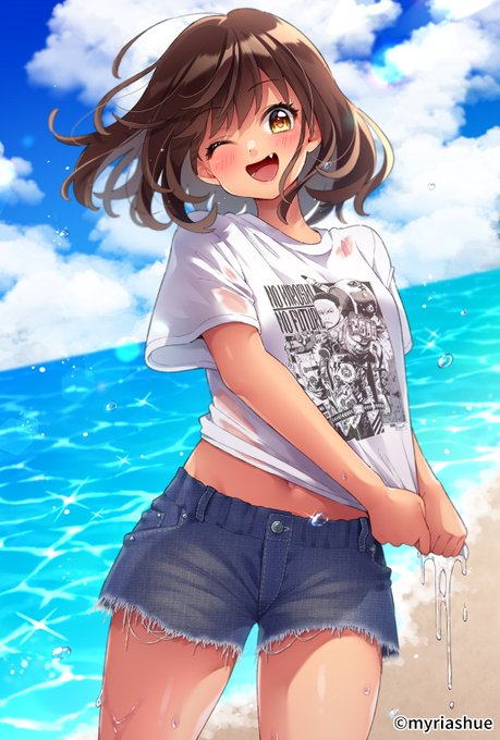 株式会社ミリアッシュ様(https://t.co/aNmFIAaplg)の暑中お見舞いイラストを描かせて頂きました🏖️
Tシャツのデザインかっこいい～～～! 