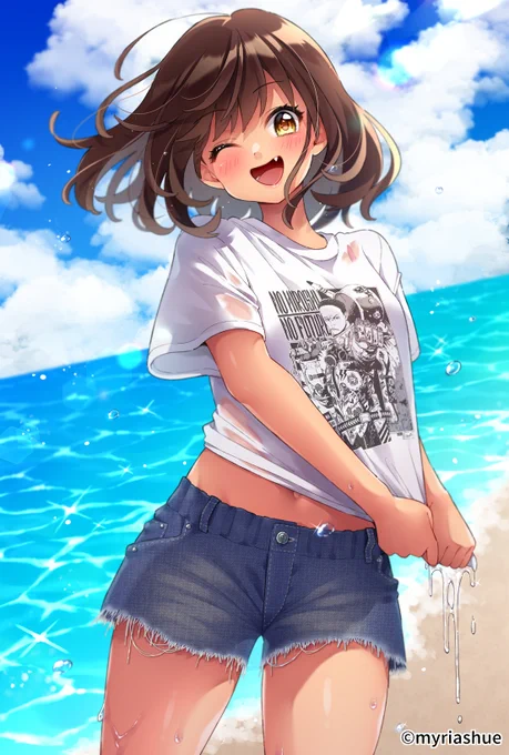 株式会社ミリアッシュ様(https://t.co/aNmFIAaplg)の暑中お見舞いイラストを描かせて頂きました?️
Tシャツのデザインかっこいい～～～! 