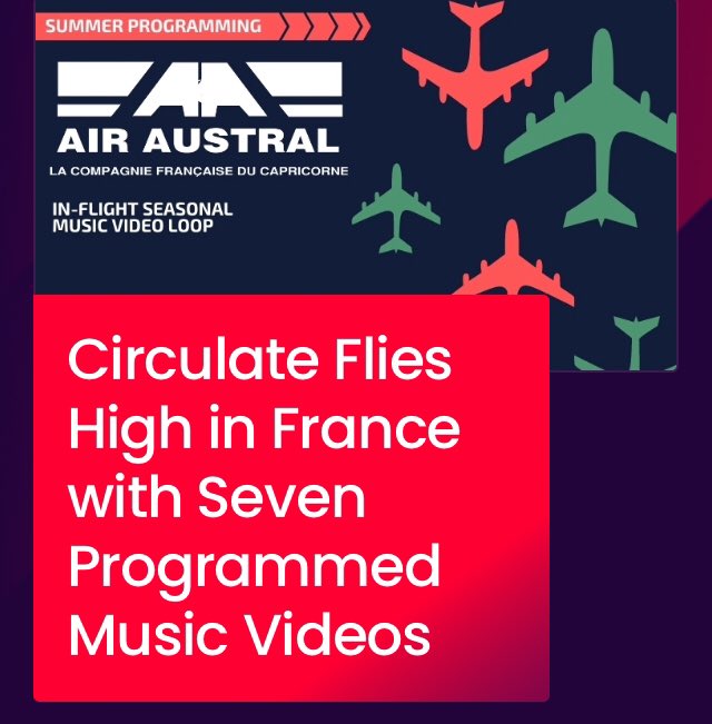 bootland's tweet photo. 7 music videos off the @circulatemusic roster have been added to this seasons in-flight entertainment on French owned Air Austral. #alfonsolugo #alentagus #samopoku &amp; more! https://t.co/YMyBT0Hhee