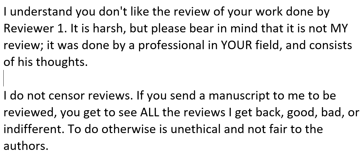 DarrenRebar's tweet photo. Update: I emailed editor to express displeasure with 'review', provided specific examples why, and stated that editors should hold reviews to a higher standard as it reflects upon journal integrity. Their response... https://t.co/44nuS8cxH2