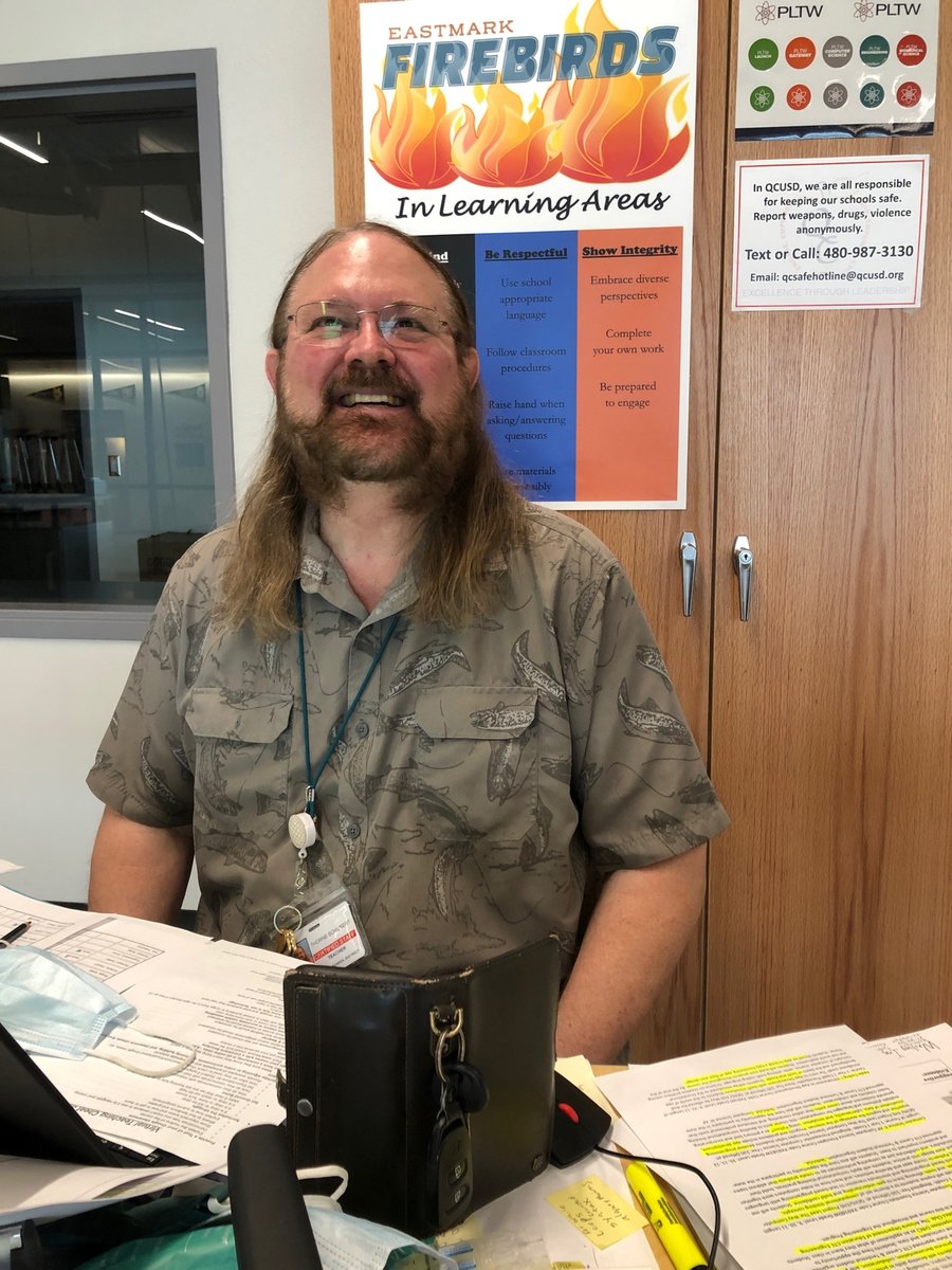 eastmarkhs_FAME's tweet photo. To round out our talented new staff, let’s give a shout out to Dr. Thorne Schubert. Dr. Schubert will be teaching our Apple Coding, Computer Science and Engineering 2 classes. #qcleads #EHSSTEM #iamcte https://t.co/UISN3aQbUa
