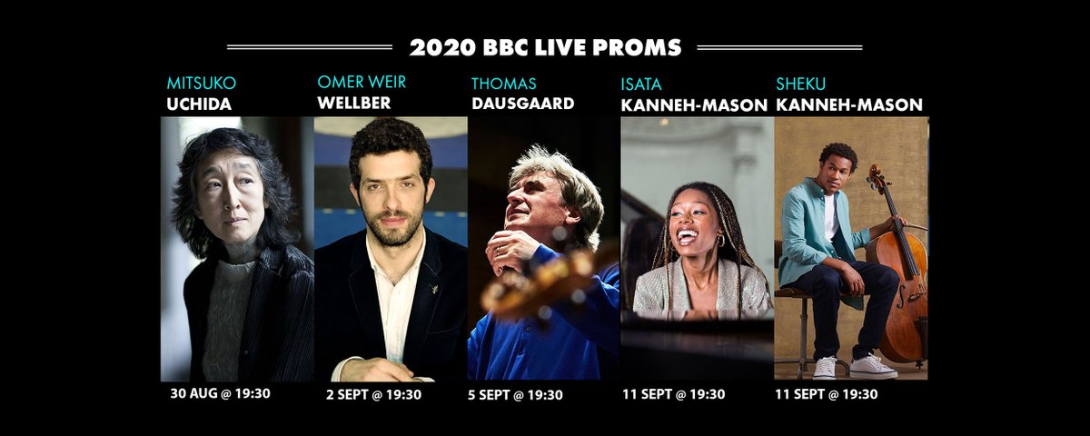 The @bbcproms Proms are back! Mark your calendars to watch live performances from #MitsukoUchida (28 Aug), #OmerMeirWellber (2 Sept), #ThomasDausgaard (5 Sept), and @IsataKm & @ShekuKM  (11 Sept) across BBC channels! imgartists.com/news/thomas-da…