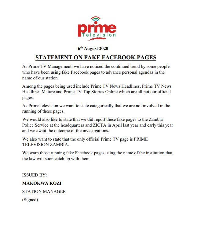 Prime Television Zambia tweet media