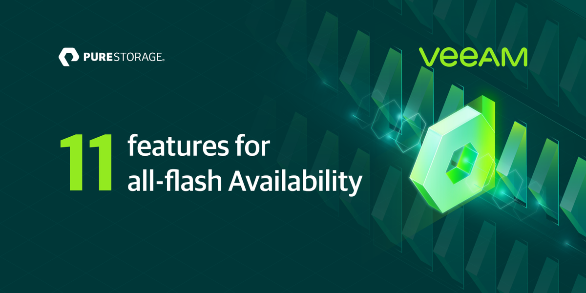 tecn_pedromussi's tweet photo. Available now - NEW Pure Storage and Veeam white paper written by @PureStorage #PureVIP @RayLucchesi. Learn all about how you can get to all-flash Availability with 11 advanced data protection features from the joint Pure Storage and Veeam solution >> https://t.co/TFL2WF6pg0 https://t.co/X2vkeJSeZE