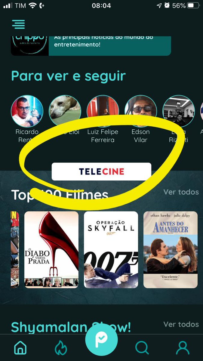 Bom dia! Começamos uma nova parceria hoje no <a href="/chippuoficial/">Chippu</a>! Clicando nesse botão do Telecine em cima da playlist especial deles vc ganha 30 DIAS GRÁTIS do Telecine Play!

Só baixar o chippu e criar uma conta, totalmente gratuito: chippu.com.br