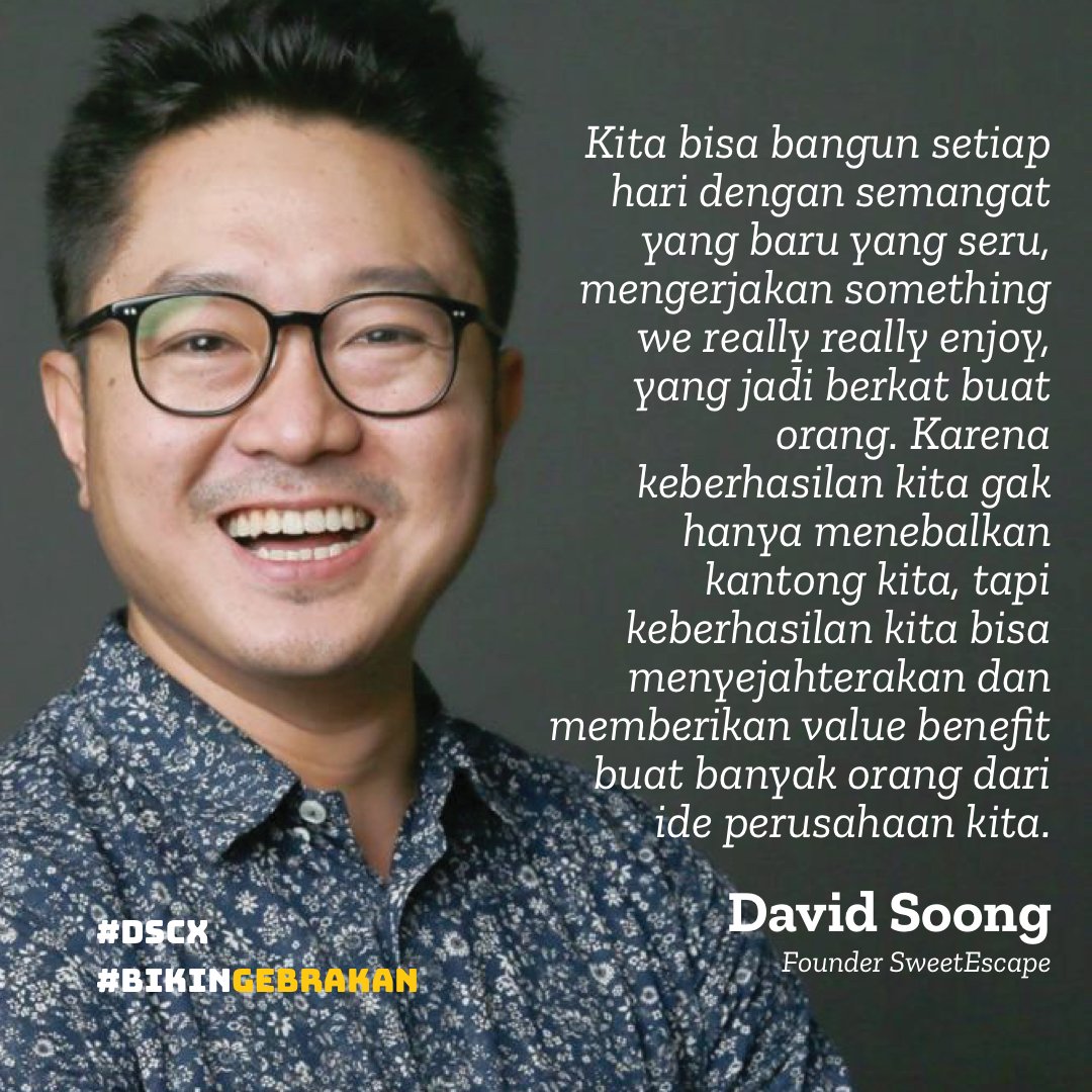 Diplomat_Sukses's tweet photo. Bagi sebagian orang arti sukses bukan soal materi, seperti David Soong Founder SweetEscape dan
Steve Saerang VP of Communication DANA Indonesia mereka mempunya definisi dalam sukses dikehidupannya. Bagaimana dengan kamu?

#BIKINGEBRAKAN #DSCX https://t.co/rI97E1RcUE
