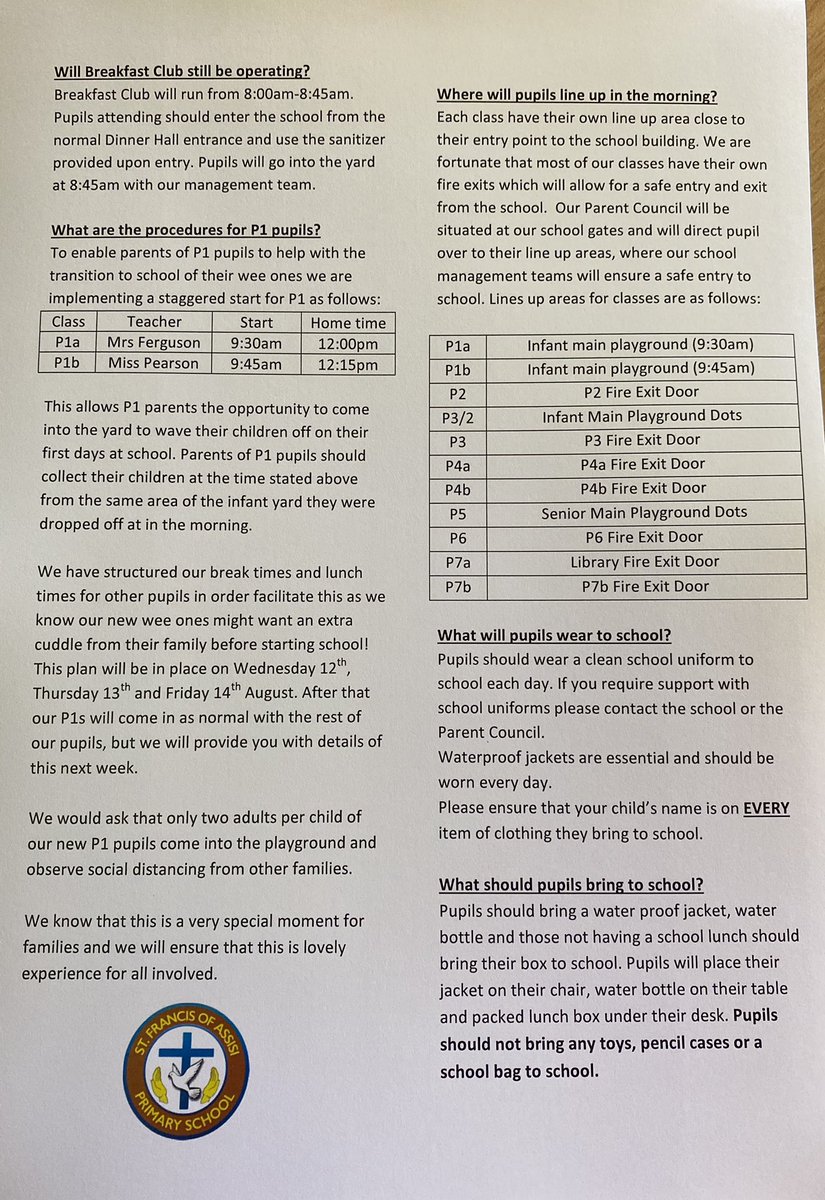 stfrancisoa's tweet photo. Please look out for an important letter concerning your child’s return to school at St Francis of Assisi Primary- An e-mail will be sent to all families today #WelcomeBack #SchoolFamily #KeepingInformed https://t.co/VTHVB0uTZN