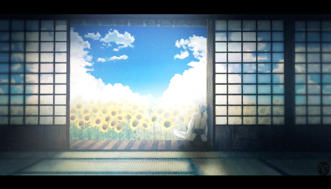 私にとって向日葵がより特別な花になった日でした(*'ω`)
来年から毎年向日葵畑に行くのを恒例にしようかな。
この際ポスターとか作っちゃうか。部屋にいつでも向日葵畑～ 