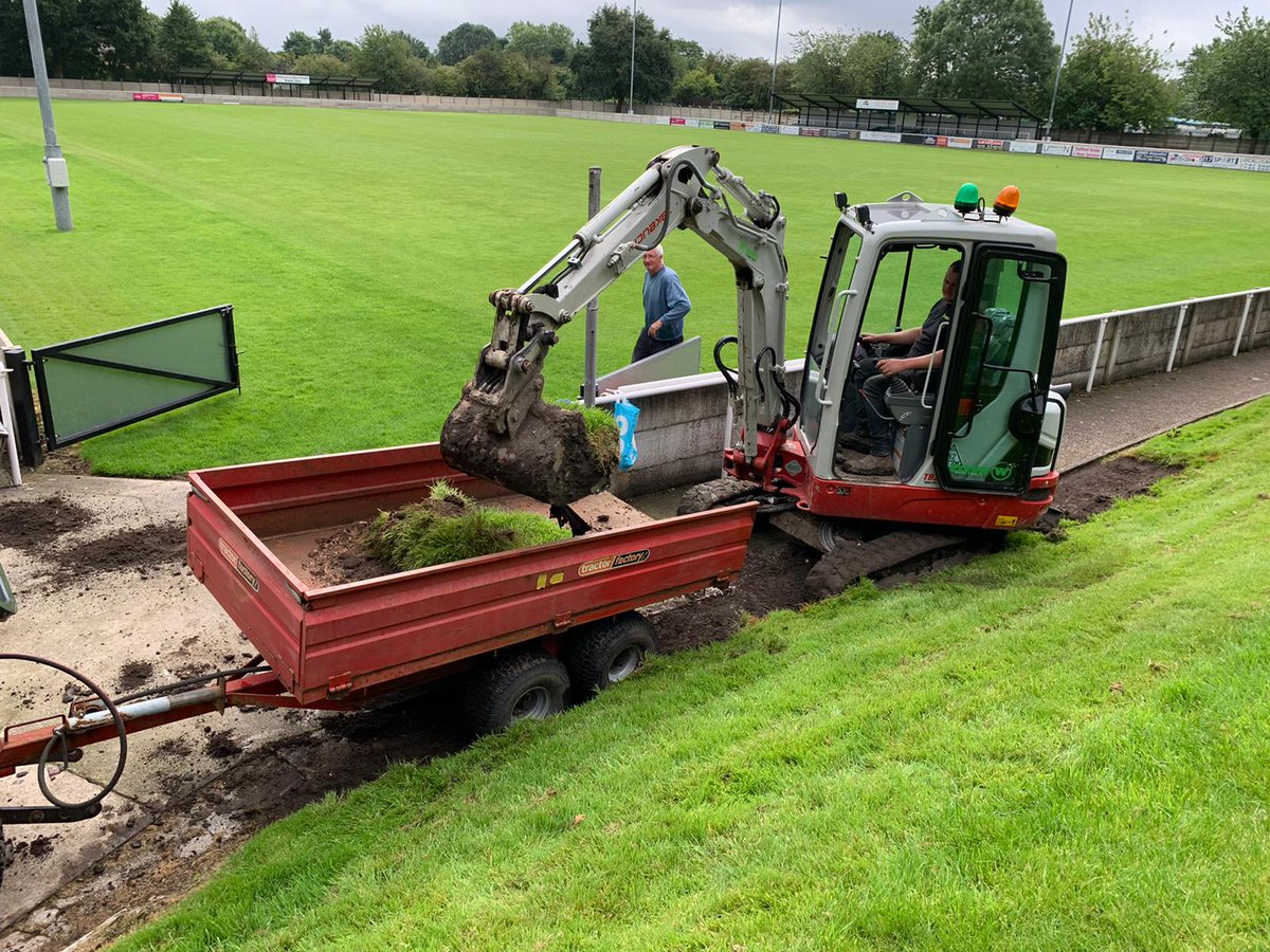TraffordFCSC's tweet photo. So work started on the supporters club stand @FCTrafford It's amazing seeing great ideas coming to fruition #supportersstand https://t.co/EjKanKURcJ
