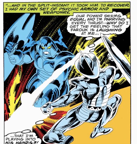 Uncanny 117Xavier meets Farouk post-Korean War. They battle on the astral plane and Xavier appears to kill Farouk. At this point, Farouk is simply a very powerful telepath. Nothing more.