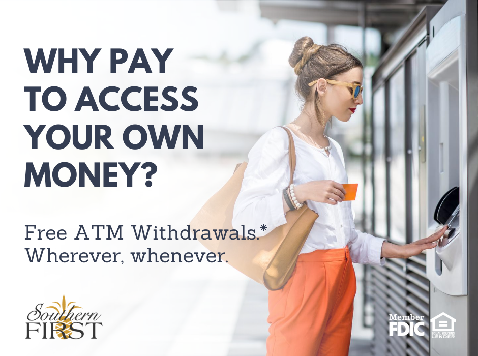 It’s your money—and it shouldn’t cost you to access it. Utilize our free* ATM withdrawals to simplify your life. #whereyoubankmatters
*Accept the fee, we'll cover the charge.
