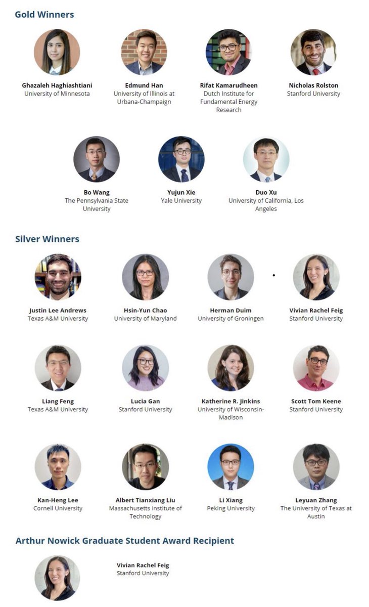 Congratulations to the winners of MRS graduate student award. #S20MRS