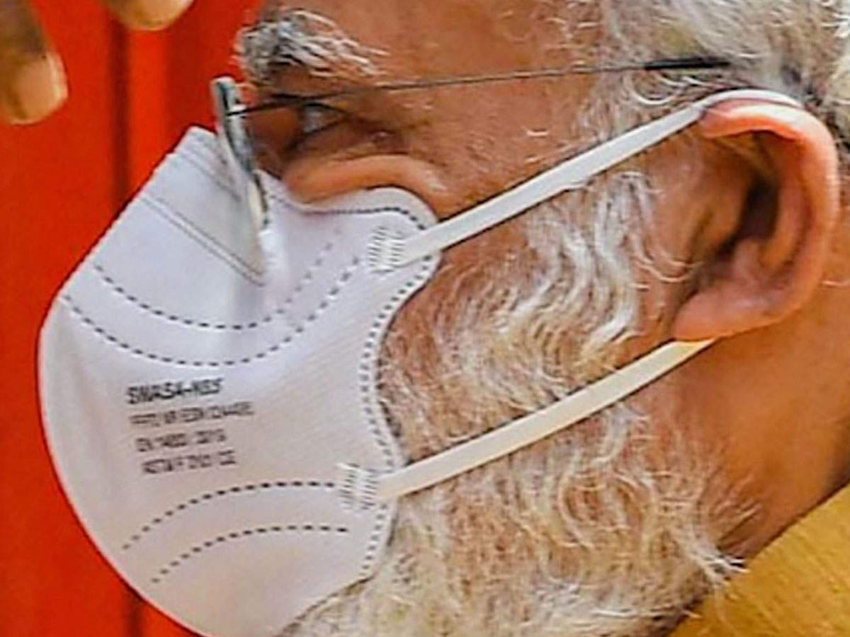 The Times Of India On Twitter Pm Narendra Modi Wears Iit Kanpur S Swasa N 95 Mask Prime Minister Narendramodi During The Bhoomi Pujan On Wednesday Wore An N 95 Mask Named Swasa Developed By Iit
