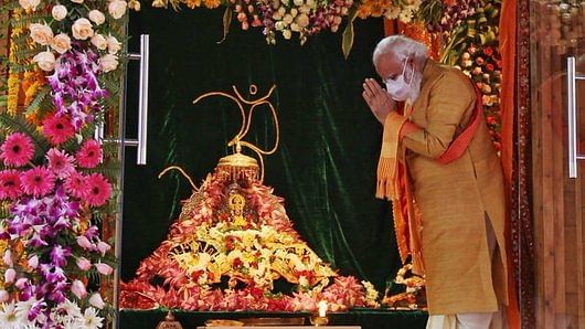 Moushamiveera's tweet photo. Proud to witness the divine moment of #RamMandir bhumi poojan. #Bharatvarsha has legacy of rich culture with the very strong base of spirituality. #Ramayan is integral part of it. This celebration is the beginning of #Ramrajya era 
रामो राजमणि सदा विजयते l https://t.co/r93GQLnNrf