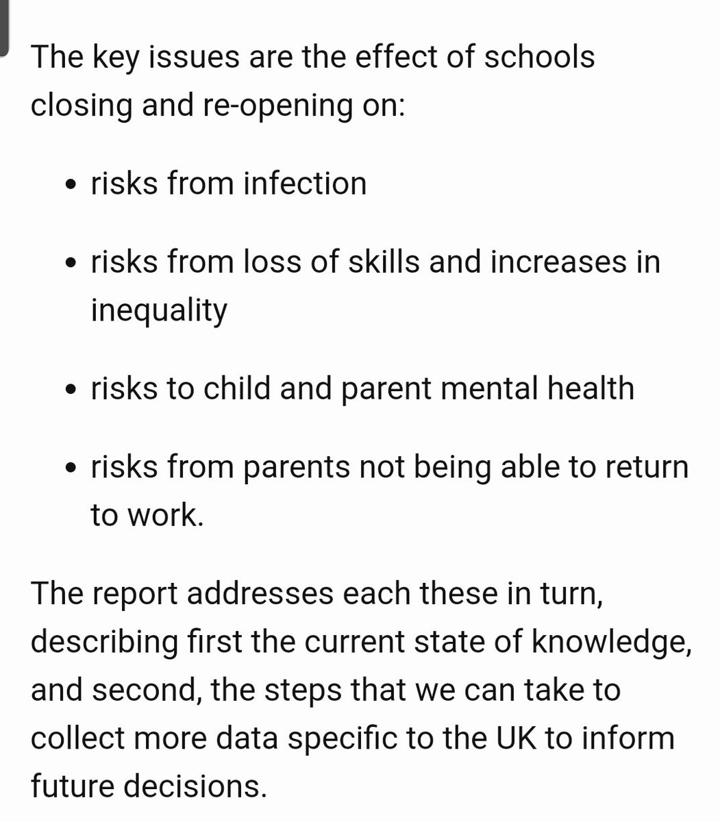 2/ The basic premise is that government should do all it can to ensure schools stay open, but that this must be done in a way that limits the risks of infection.