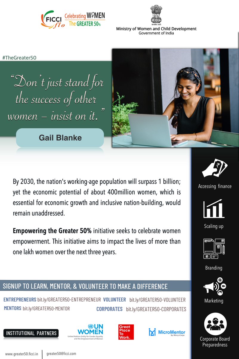 Empowering women in the economy and closing gender gaps in the world of work is key to achieving the 2030 Agenda for Sustainable Development. #theGreater50.

Know more: greater50.ficci.in