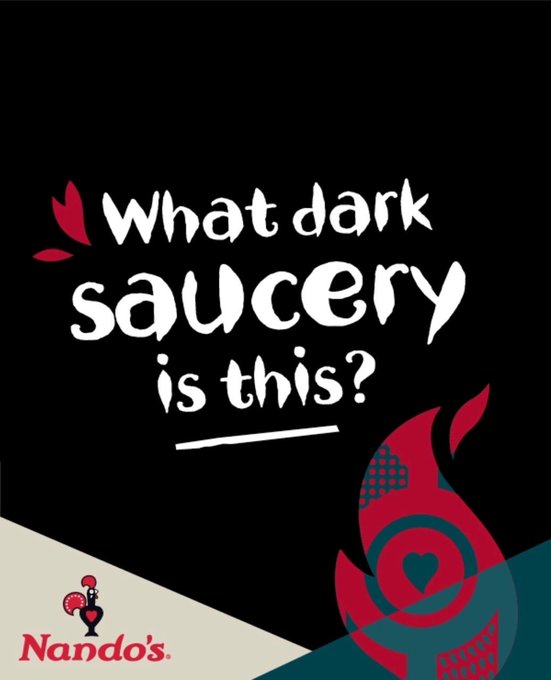 What dark saucery is this?
Nandos