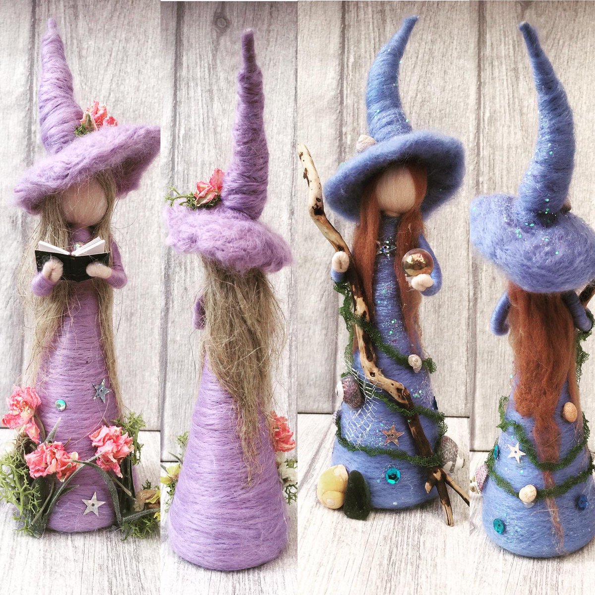 CoastGifts's tweet photo. The Witches of Coast! Taking some time from the Cauldron to read Spells and a Crystal Ball....  #coastgifts #witchesofinstagram #witches #felt #feltart #witch #witchythings #handmadecornwall https://t.co/JnuYvDkMBE