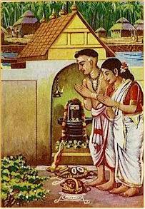 5/n His holiness Adi Shankaracharya was born in Kaladi villege of Kerala. His father’s name was Shivaguru and mother’s name was Sati Aryamba. He was a Nambudaripad Brahmin. He was born on Yudhisthir Sambat 2631 in 507 B.C. on Vaishakha Sukla Panchami on Sunday.