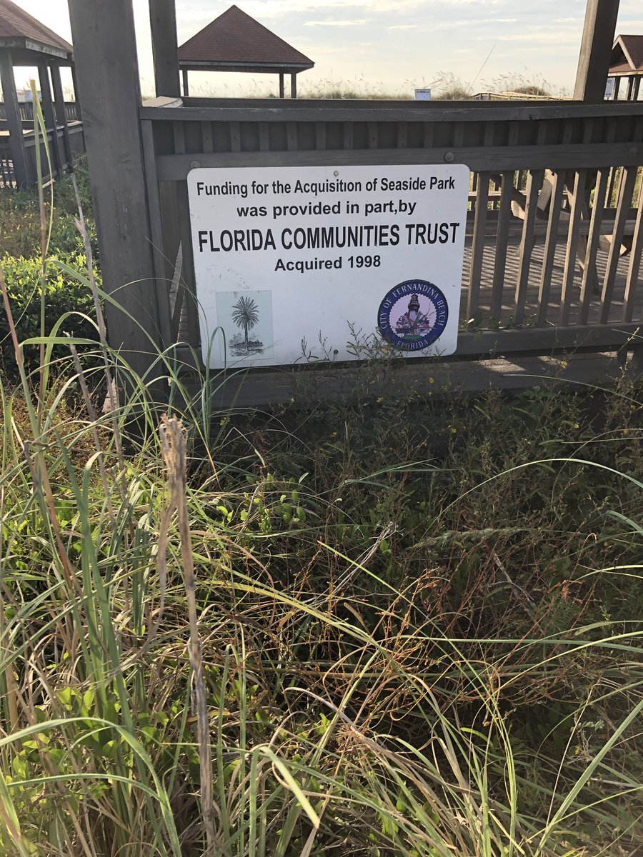 Took a walk to the beach and saw this beautiful seaside park. Couldn't help playing a game of spot the funder. #grants4cities #AmeliaIsland #Florida