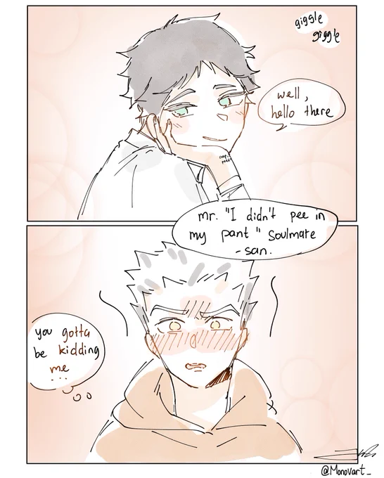 And that, is the story on how Bokuto embarrassed himself in front of his crush and soulmate folks ? 