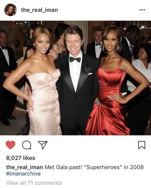 49) David Bowie’s wife Iman shared a thorback moment with Beyoncé on her account before.Their pretty daughter, Lexi Jones, is a huge fan of Beyoncé’s Ivy Park ( @voguemagazine).