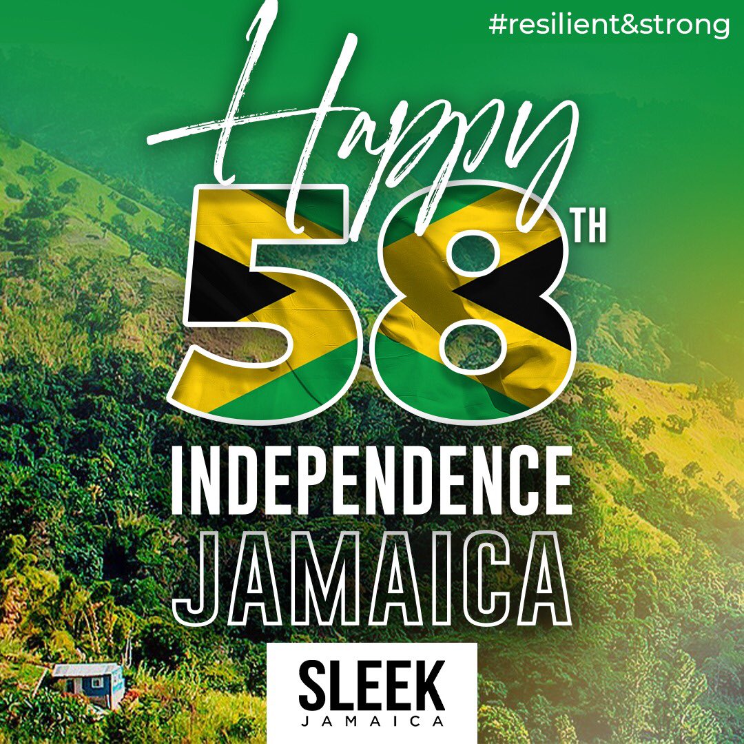 Sleekjamaica's tweet photo. Today we celebrate the 58th anniversary of our Independence and, despite the all that has happened, we have much for which to be thankful. 🙏🏾
.
#certifiedSLEEK #ResilientandStrong #JamaicaIndependenceDay https://t.co/FDBvgZwN55