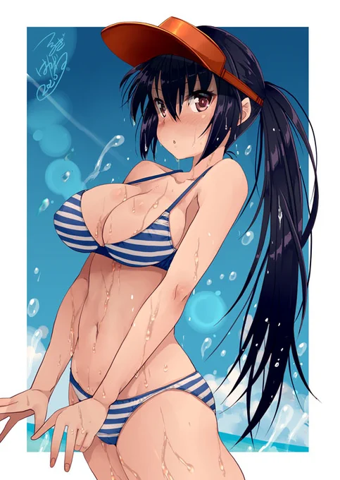 夏なので雑水着&濡れ透け練習+差分 