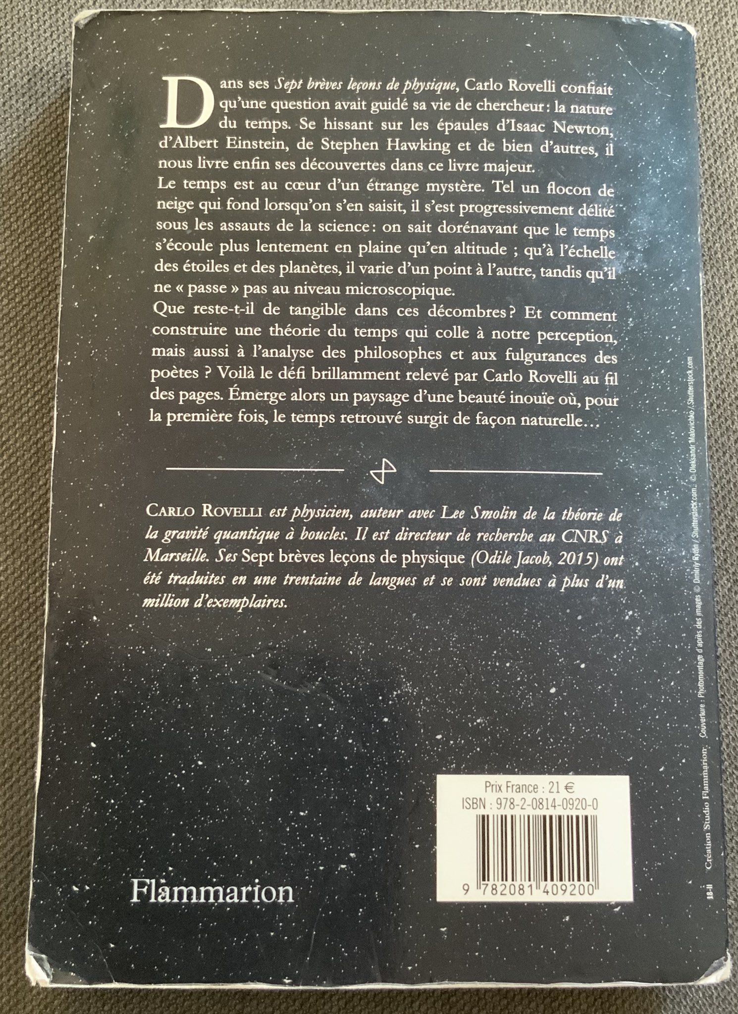 L'ordre du temps - Carlo Rovelli - Flammarion - Grand format