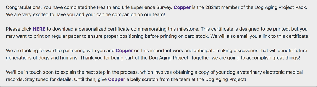 Melissa DeBiasse (@melissadebiasse) on Twitter photo List of my greatest science achievements
5. submitting a federal grant proposal
4. extracting RNA from Tigriopus copepods (on attempt 5 million)
3. defending my dissertation
2. interviewing on campus for a TT R1 job
1. getting this good girl into the <a href="/DogAgingProject/">Dog Aging Project</a>! #potatolife List of my greatest science achievements
5. submitting a federal grant proposal
4. extracting RNA from Tigriopus copepods (on attempt 5 million)
3. defending my dissertation
2. interviewing on campus for a TT R1 job
1. getting this good girl into the <a href="/DogAgingProject/">Dog Aging Project</a>! #potatolife