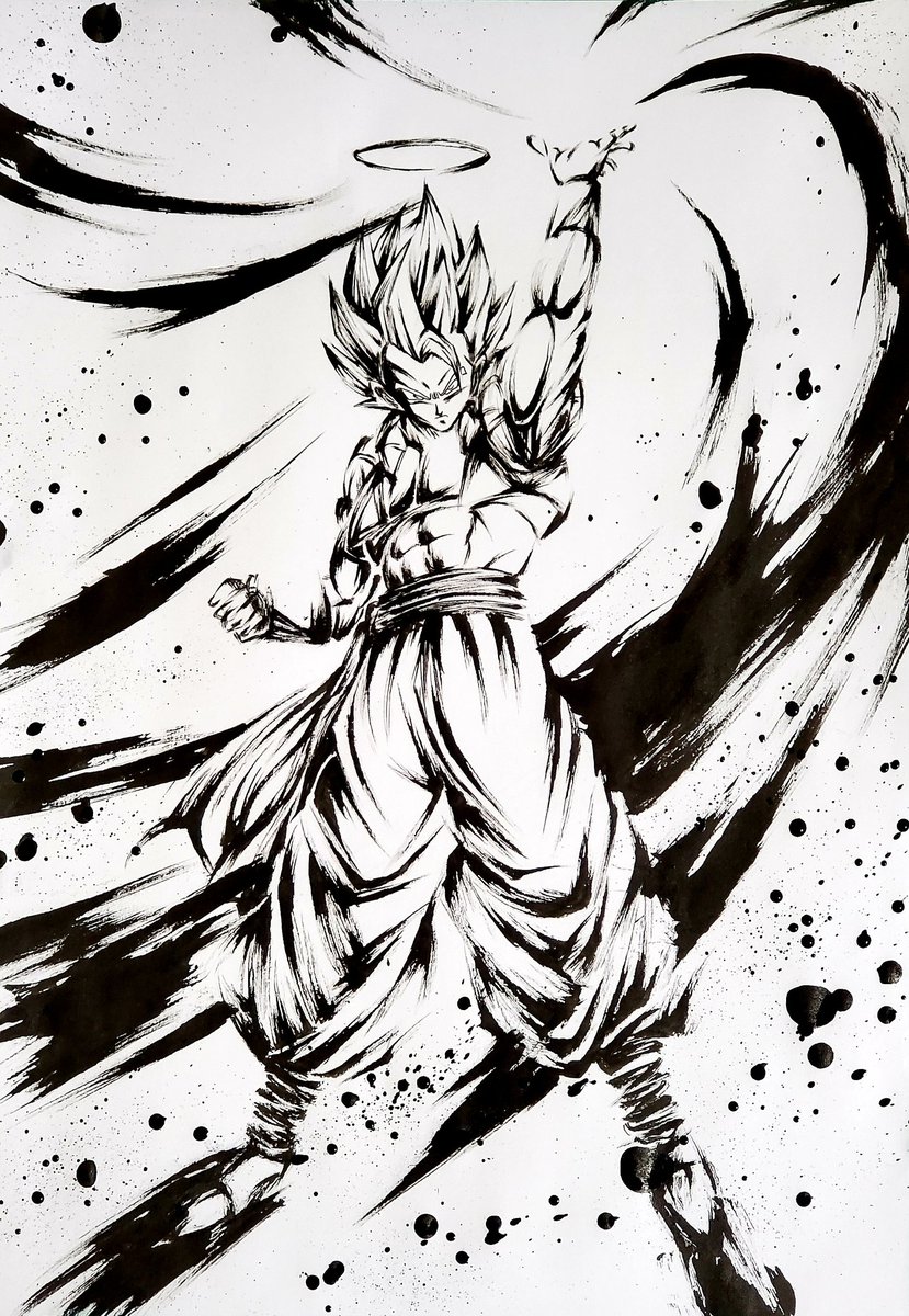 ドラゴンボール いろんなゴジータさん ドラゴンボール 模写 墨絵 イラスト こバya4の漫画