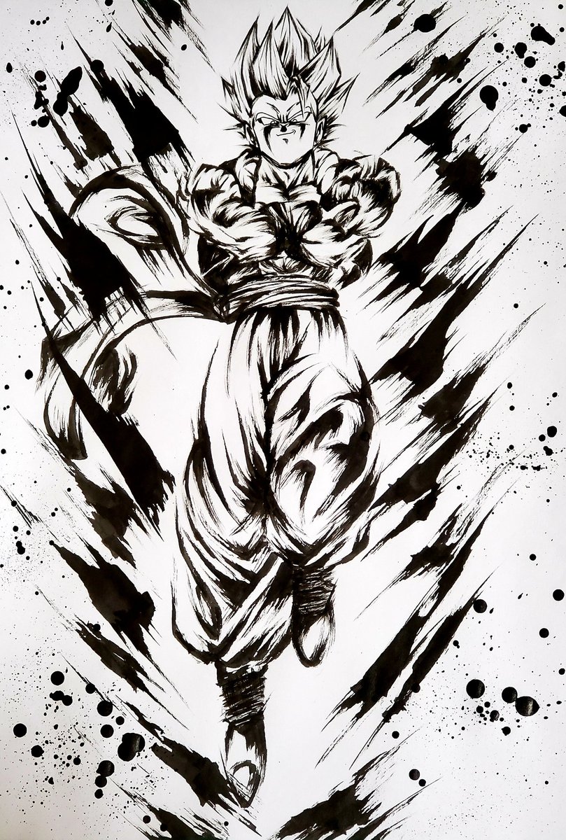 ドラゴンボール いろんなゴジータさん ドラゴンボール 模写 墨絵 イラスト こバya4の漫画 ドラゴンボール いろんなゴジータさん ドラゴンボール 模写 墨絵 イラスト こバya4の漫画