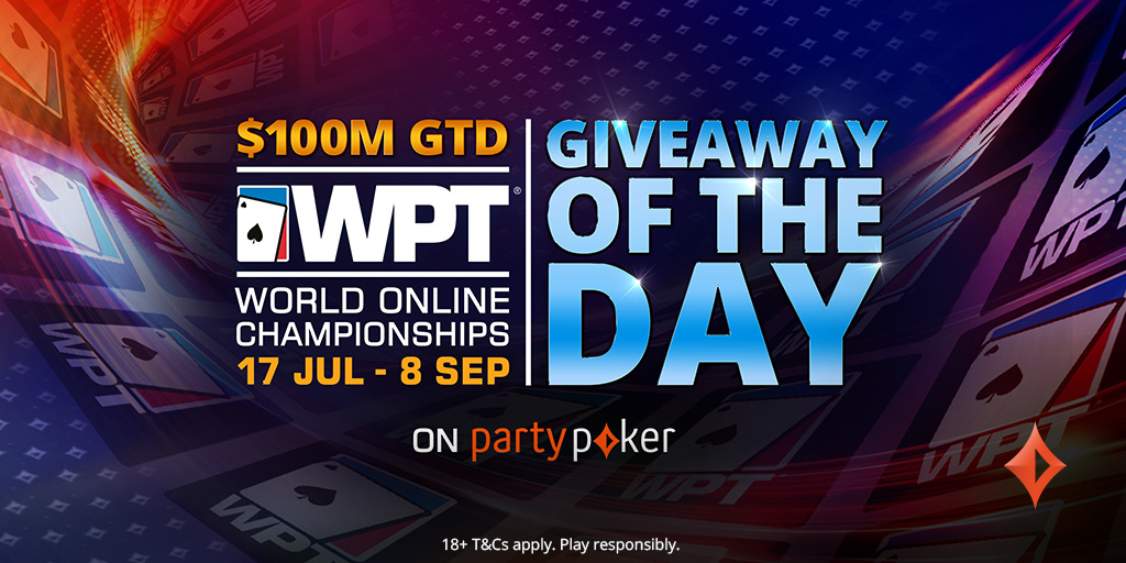 partypoker's tweet photo. We're giving away another 50 x $33 @WPT satellite tickets. Like/RT + tag a friend who should get a ticket with you.  Put your partypoker real money account username in the answer and if your friend does too, you may end up heads up in a #WPTWOC event. 😂 https://t.co/tn1wEtJcPM https://t.co/TLi2shXbhN