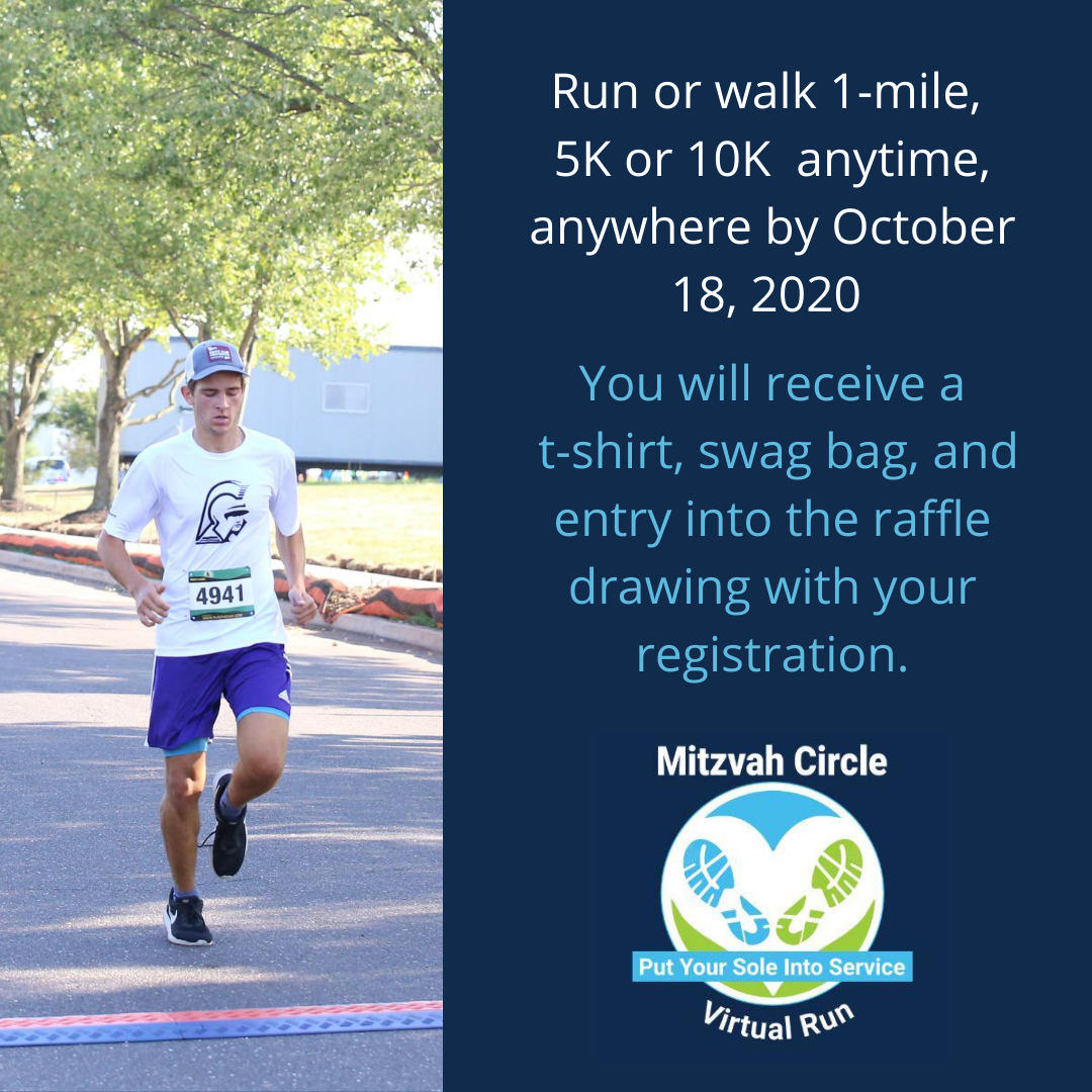 MitzvahCircle's tweet photo. Our Virtual Race week is October 11-18th but you can begin running anytime after you register. Visit us at https://t.co/I90Em9XH4w to register and to become a sponsor.
#mitzvahcircle #virtual5K #virtual10K #funrun #staysafe #fundraiser #virtualraceweek https://t.co/4UszY2gKDx